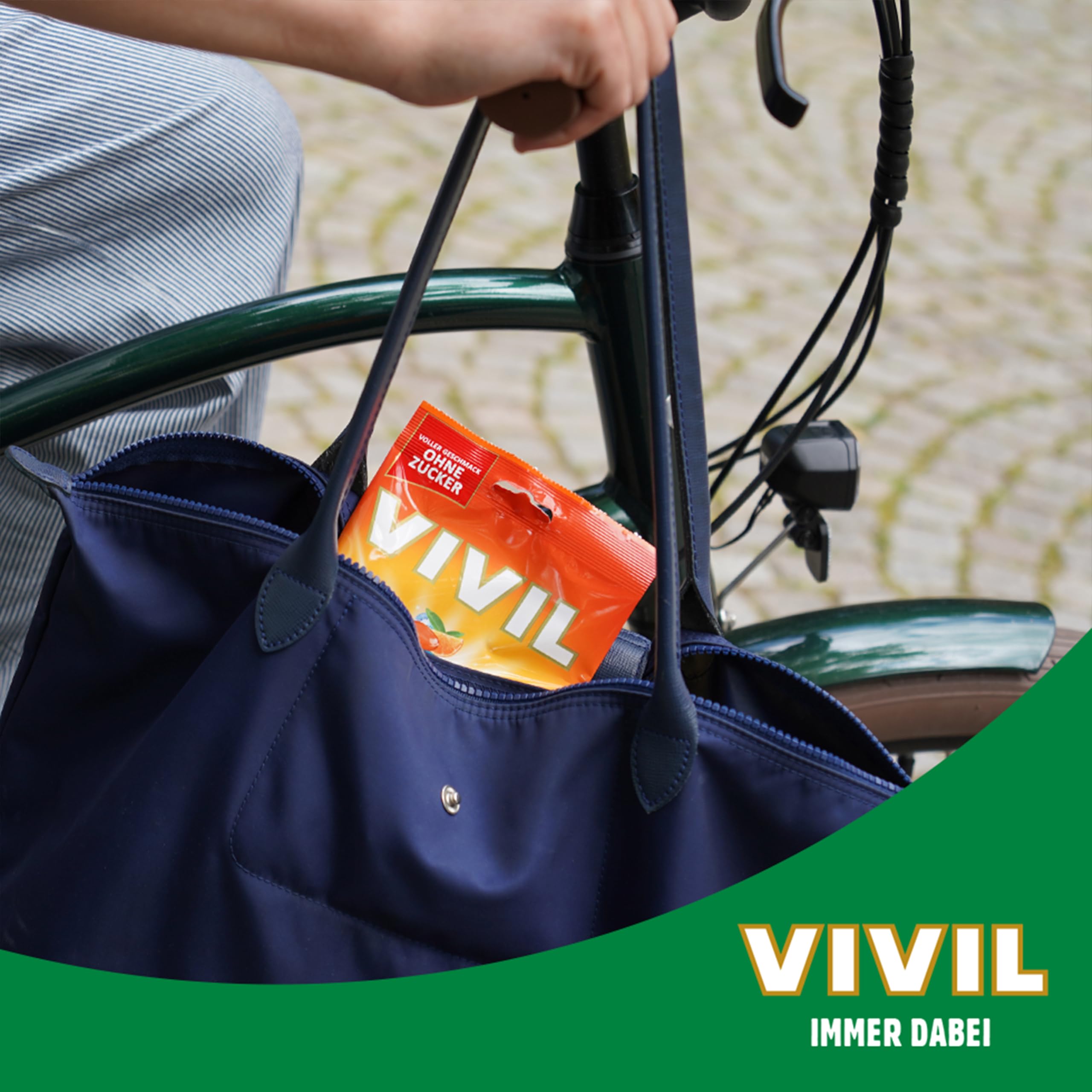 VIVIL Wild Orange mit Vitamin C, 15 Beutel, Erfrischungsbonbons mit Orangegeschmack, zuckerfrei & vegan, 15 x 120g