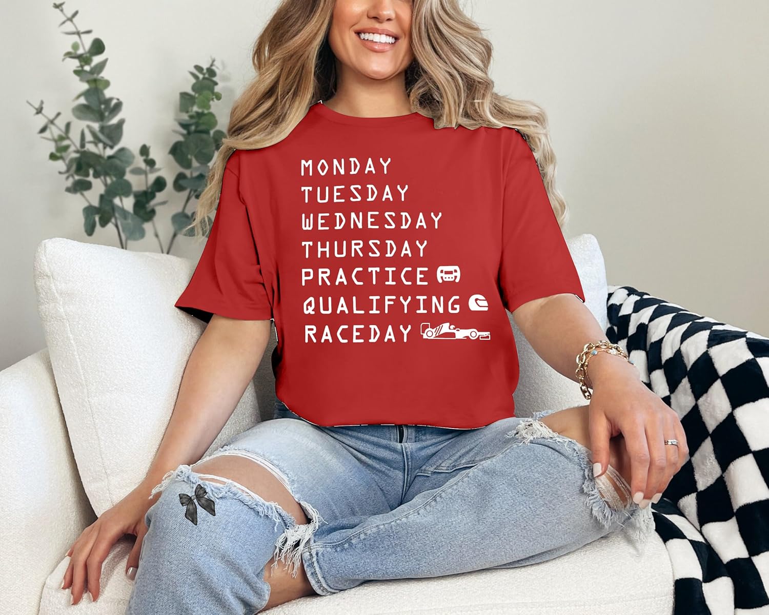 Racing Cars Shirt for Women Race Week Shirts Short Sleeve Tee for Car Lover - Image 5