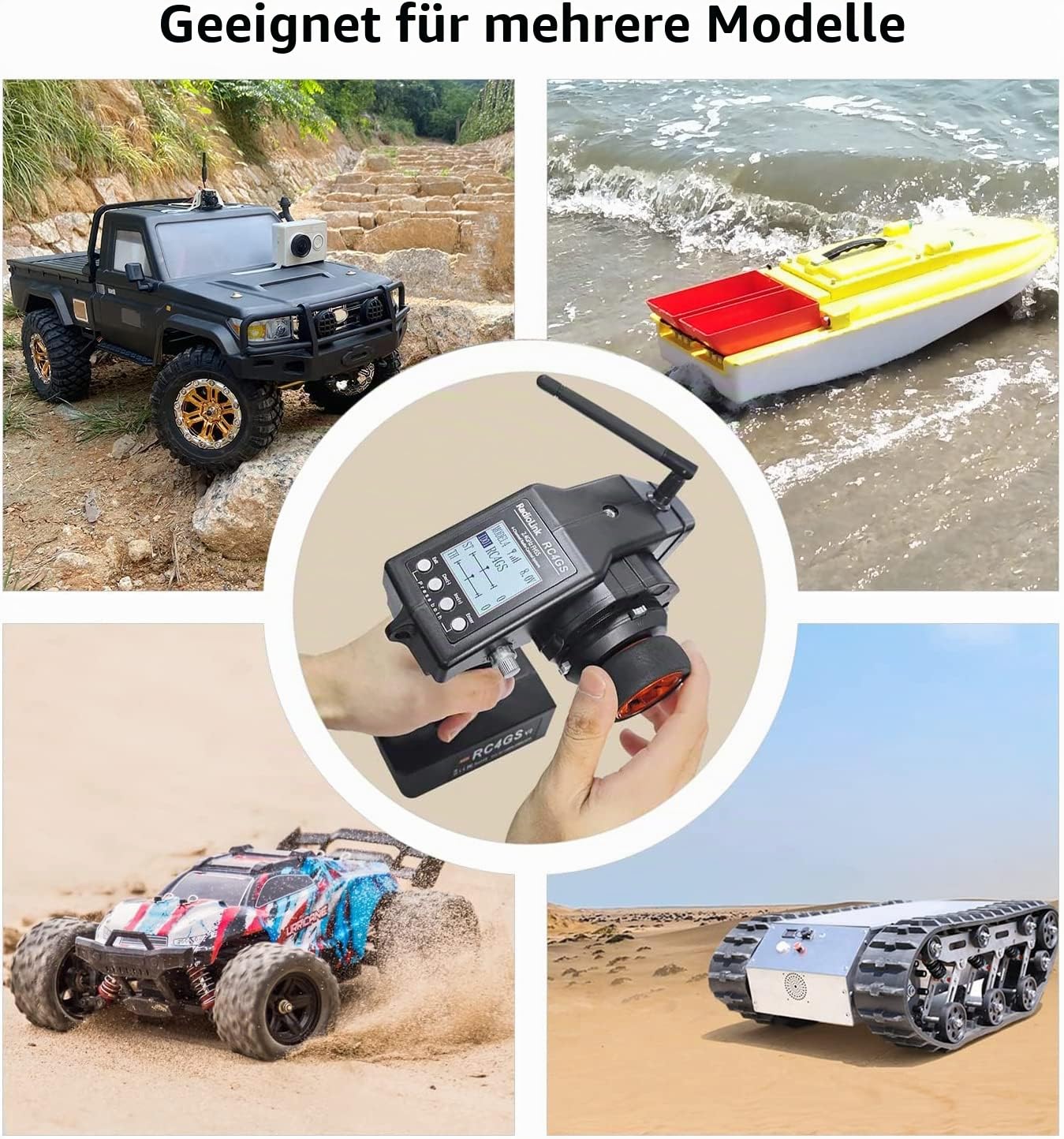 DTXMX Radiolink RC4GS V3 5 Kanal RC Fernsteuerung mit Empfänger Set R6FG Gyro-integriert 2.4 ghz Sender für RC Boot, Auto, Crawler, Buggy