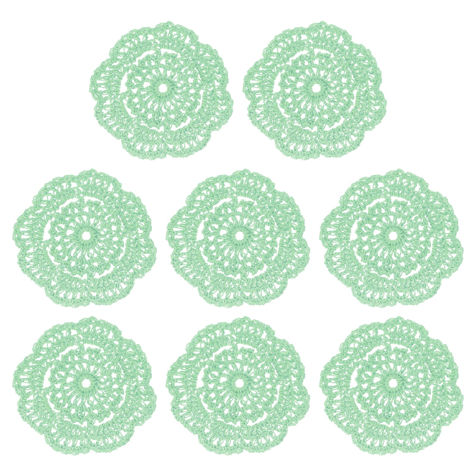 Napperons en crochet pour protéger table des rayures dessous de verre coton 8pcs