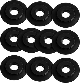 Xinjoduz 10 Pack Tubing Cutting Wheel Replacement Blades Stainless Steel Tube Cutter Spare Wheel Blade Corrosion Resistant Replacement Wheels for Models Cut Black 0.71 0.71 0.12 Inches