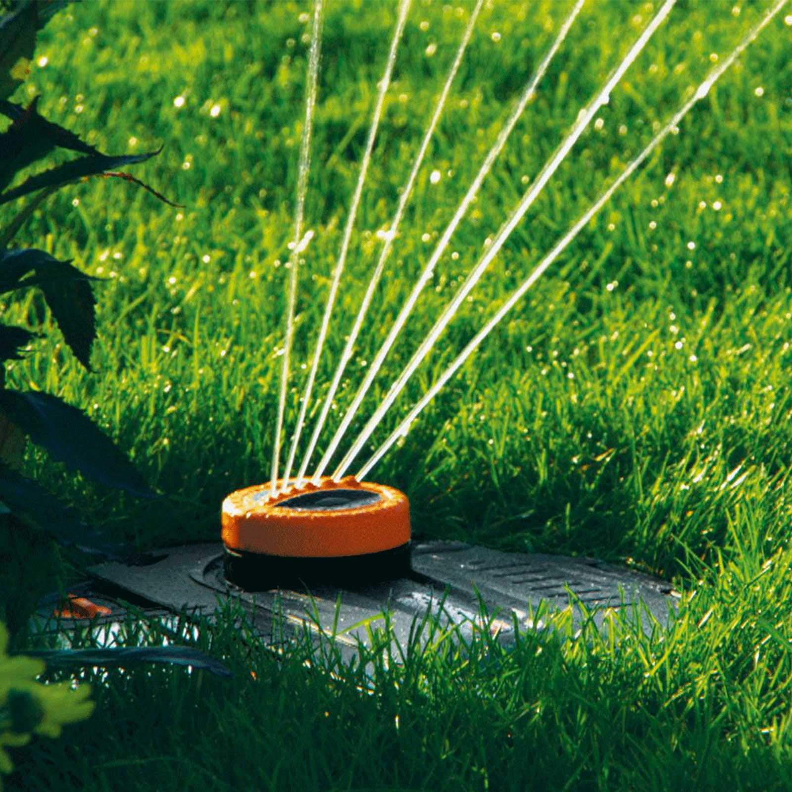 Gardena Sprinklersystem Vielflächen-Versenkregner AquaContur automatic: Rasensprinkler für die Bewässerung unregelmäßig geformter Rasenflächen bis 350 m², 25 - 360° Beregnungssektor (1559-29)