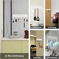 Vista 6 de GTK Soporte para Llaves de Pared, Ganchos para Llaves con 6 Ganchos, Soporte para Llaves Montado en la Pared para Pasillo, Estante para Llaves Blanco