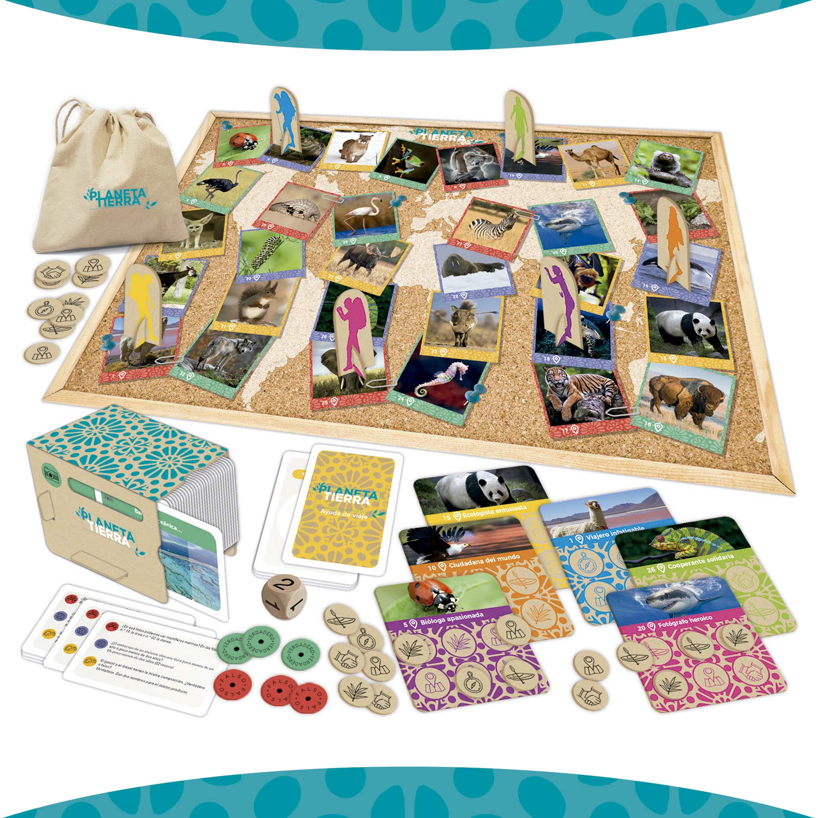 Educa - Planeta Tierra, Juego de Mesa Familiar con 700 Preguntas realizado con Materiales 100% reciclados (18707)