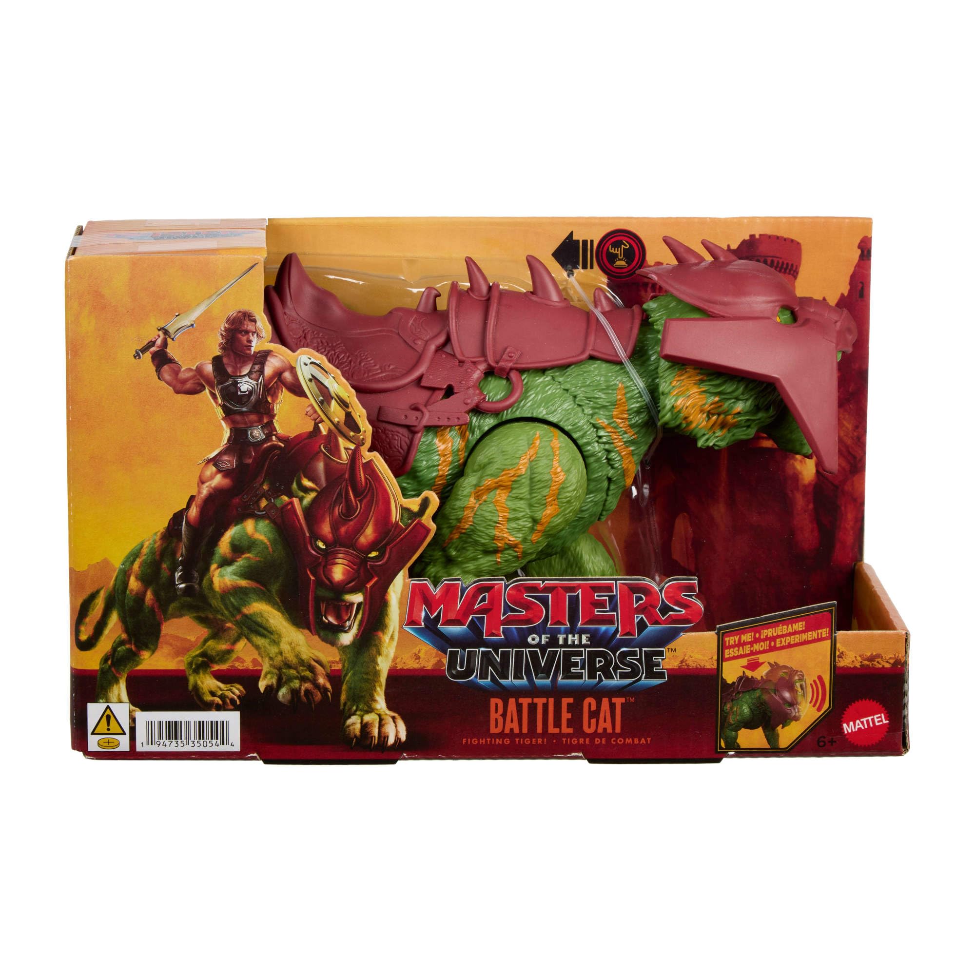 Masters of the Universe película 2026 Battle Cat, mordida y 5 rugidos | Tigre héroe MOTU de 14 cm con armadura, aspecto inspirado en la película y múltiples sonidos, JKJ04