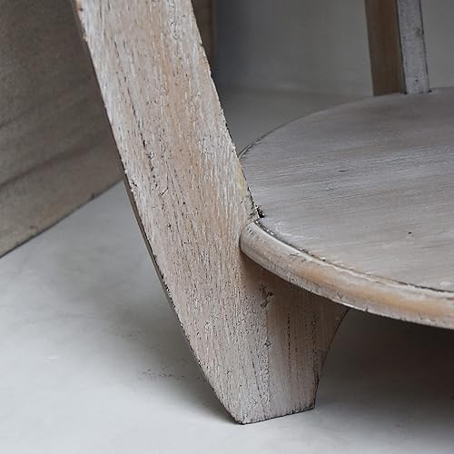 Miniatura 6 de Mesa auxiliar rústica de granja con estante de almacenamiento, mesa auxiliar francesa para familia, comedor o sala de estar, espacios pequeños, Mesa