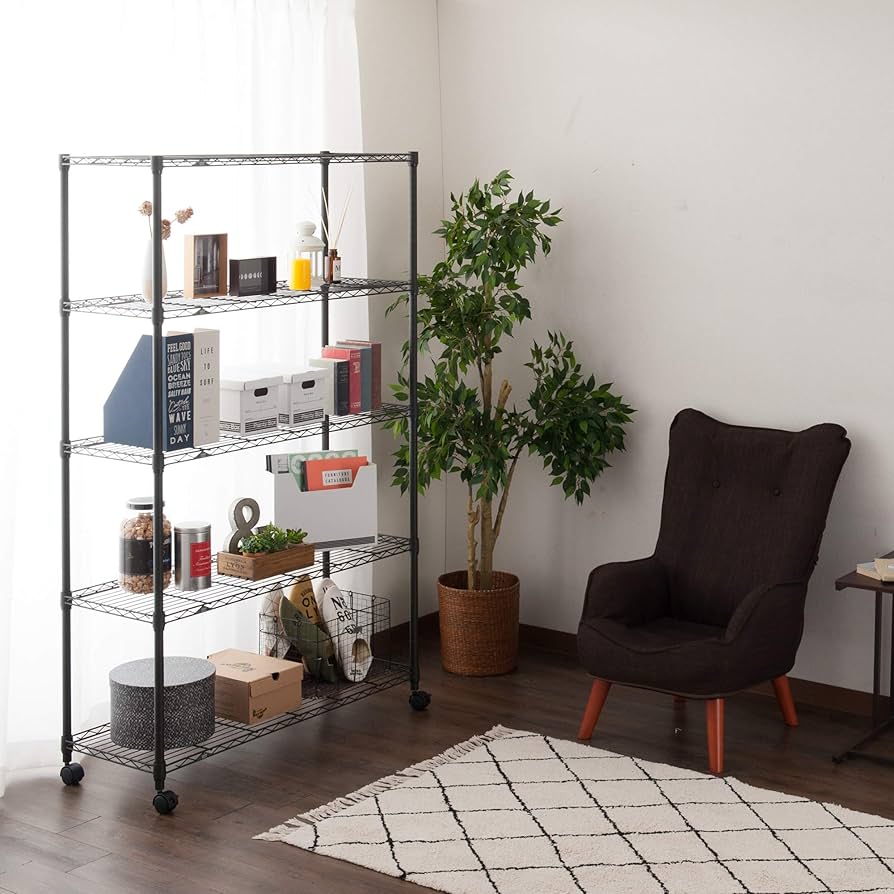 Amazon|ドウシシャ ルミナス ノワール ラック 4段 幅110 奥行40