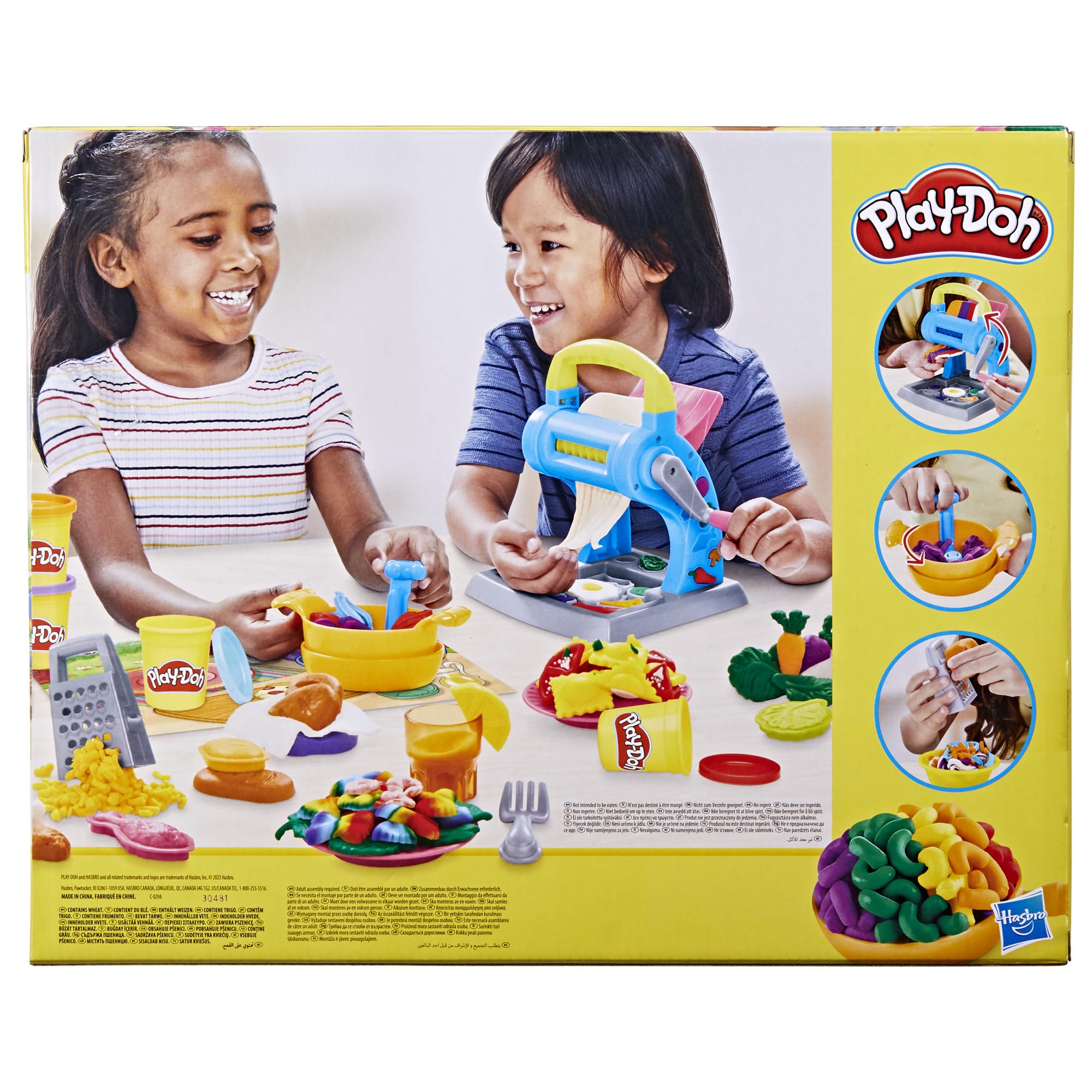 Play-Doh Pasta Dinner Spielset, Küchenspielset mit 35+ Spielküchenzubehör, Küchenspielzeug für 3 Jahre alte Mädchen und Jungen und älter