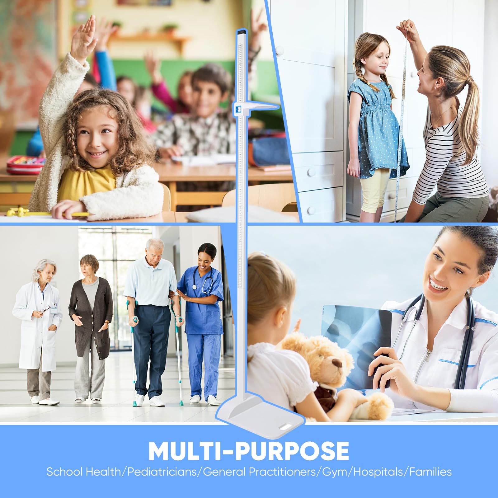 Estadiómetro portátil,estadímetro médico,pantalla de doble escala,rango de medición de 20 a 210 cm (8 a 82 pulgadas) Adecuado para niños,adultos, consultorios médicos,hogar y gimnasios