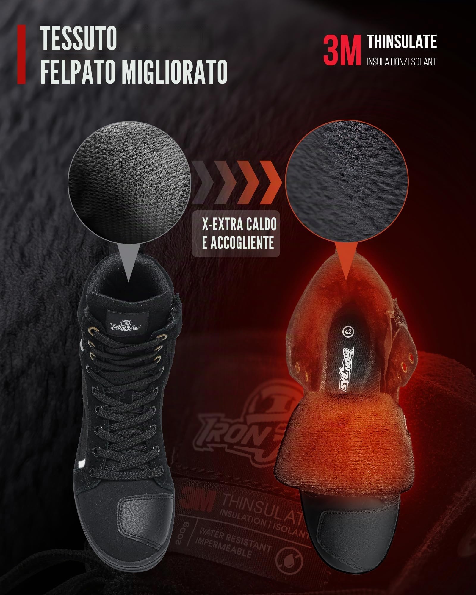BORLENI Scarpe Moto Uomo Stivali Moto | Traspiranti Uomo Scarpe Motocross Casual Suola Antiscivolo Zip Laterale, Supporto alla Caviglia e Shift Pad
