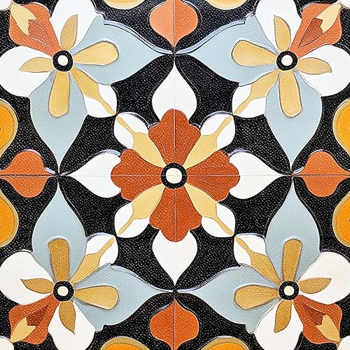Azulejos florales y retro de 12 x 12 pulgadas para despegar y pegar, 10 unidades, extraíbles, autoadhesivas, extraíbles, para cocina, balcón, baño,