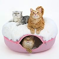 Vista 37 de Cattasaurus Peekaboo - Cueva para gatos, extra espaciosa para múltiples y grandes gatos de más de 12 libras, camas desmontables para gatos