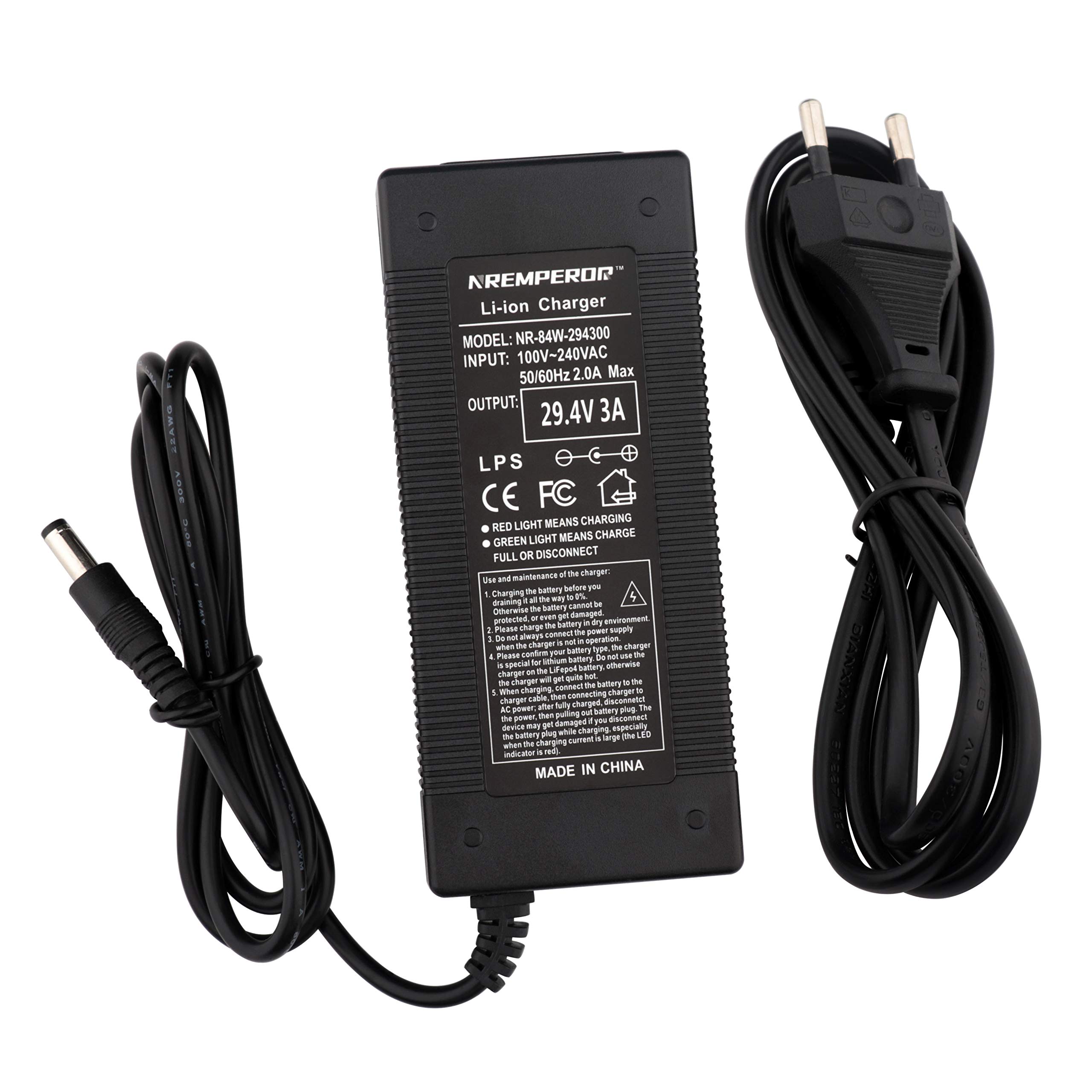 29,4V Caricabatteria per al Litio Per 25,2V 24V 7S Bici Batteria elettrica skateboard 29,4V 3A Caricabatteria per al Litio Per 25,2V 24V 7S Bici Batteria elettrica skateboard
