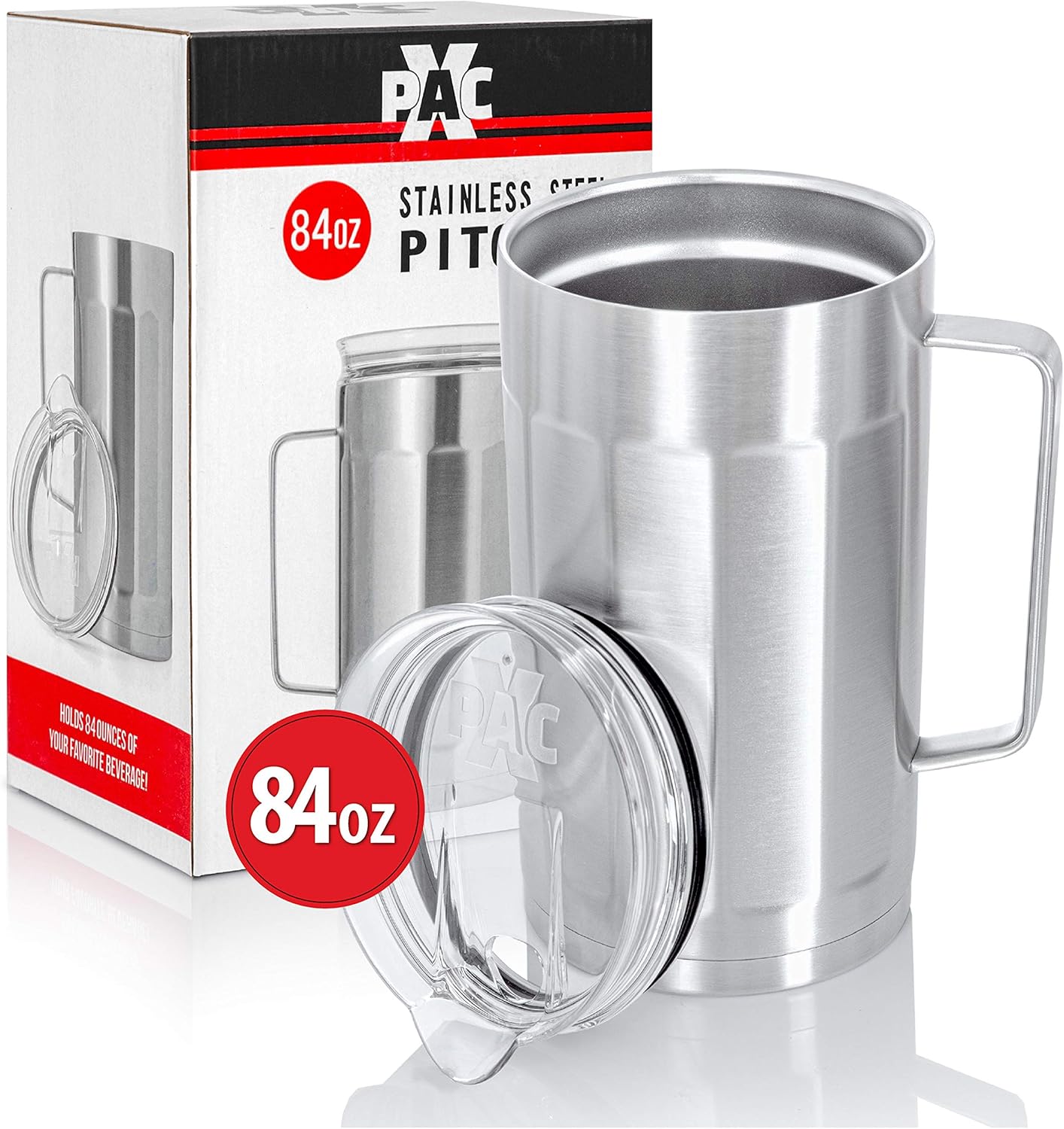 XPAC 84-Ounce (2.5L) Sweat-Free Beverage/Water Pitcher with Lid, Stainless Steel, Vacuum Insulated, Keeps Drinks Cold For Hours - Image 8