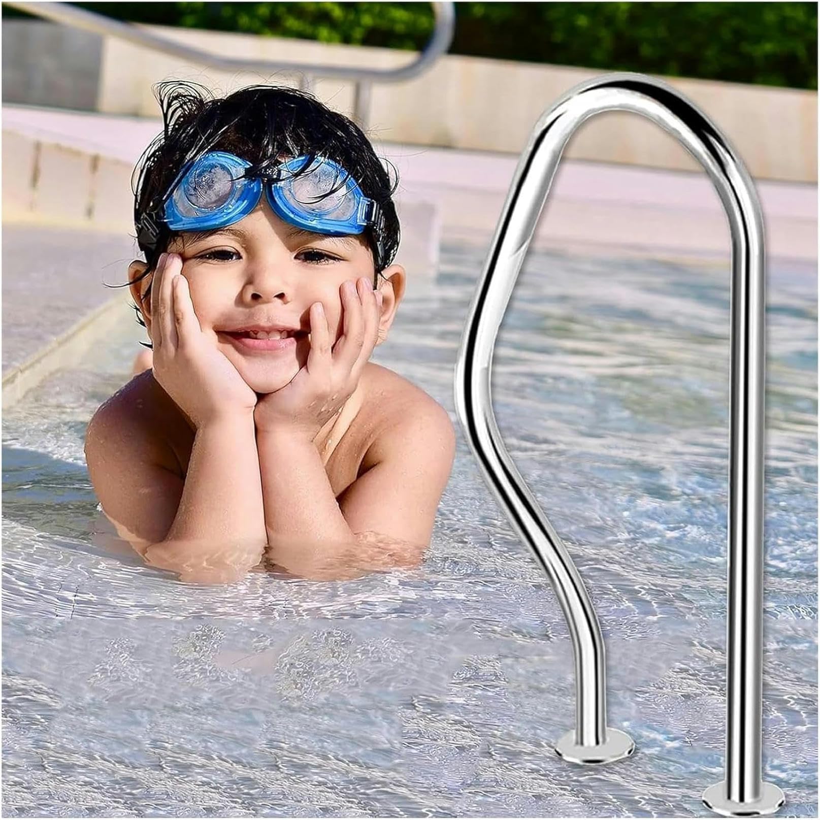 Main courante en acier inoxydable pour piscine creusée durable pour escalier de piscine