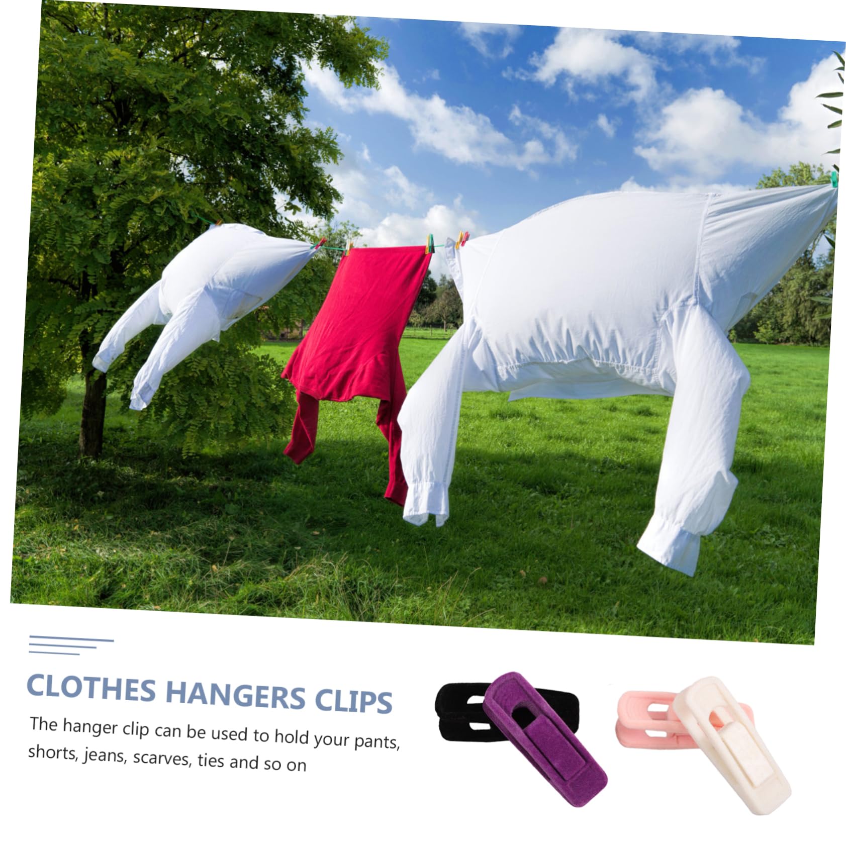 CHILDWEET 40pcs Hanger Clip Clothes Clips Clothes Hangers Clothes Rack Hangers Velvet Trousers Hangers Clip Strong Finger Clips Clip Hangers for Skirts Clips for Hangers Abs