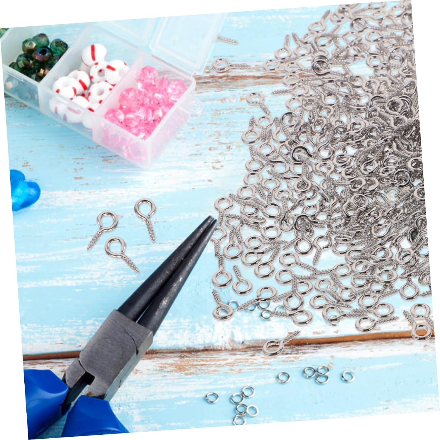 EXCEART 500 Pcs Mini Screw Eye Pins for Jewelry Making Charms Head Pins Crafting