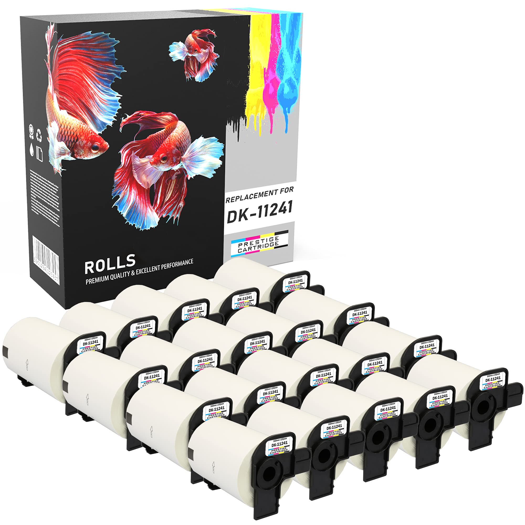 Prestige Cartridge 20x DK11241 102mm x 152mm Etichette per Spedizioni (200 Etichette/Rotolo) per etichettatrici Brother P-Touch QL-1050 QL-1060N QL-1100 QL-1110NWB