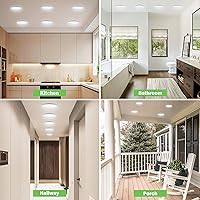Vista 4 de Lámpara de Techo de Montaje Empotrado de 5.4" Regulable con ETL CERT, 8W 5000K Luces de Techo LED Blancas Ultra Delgadas Redondas para Dormitorio