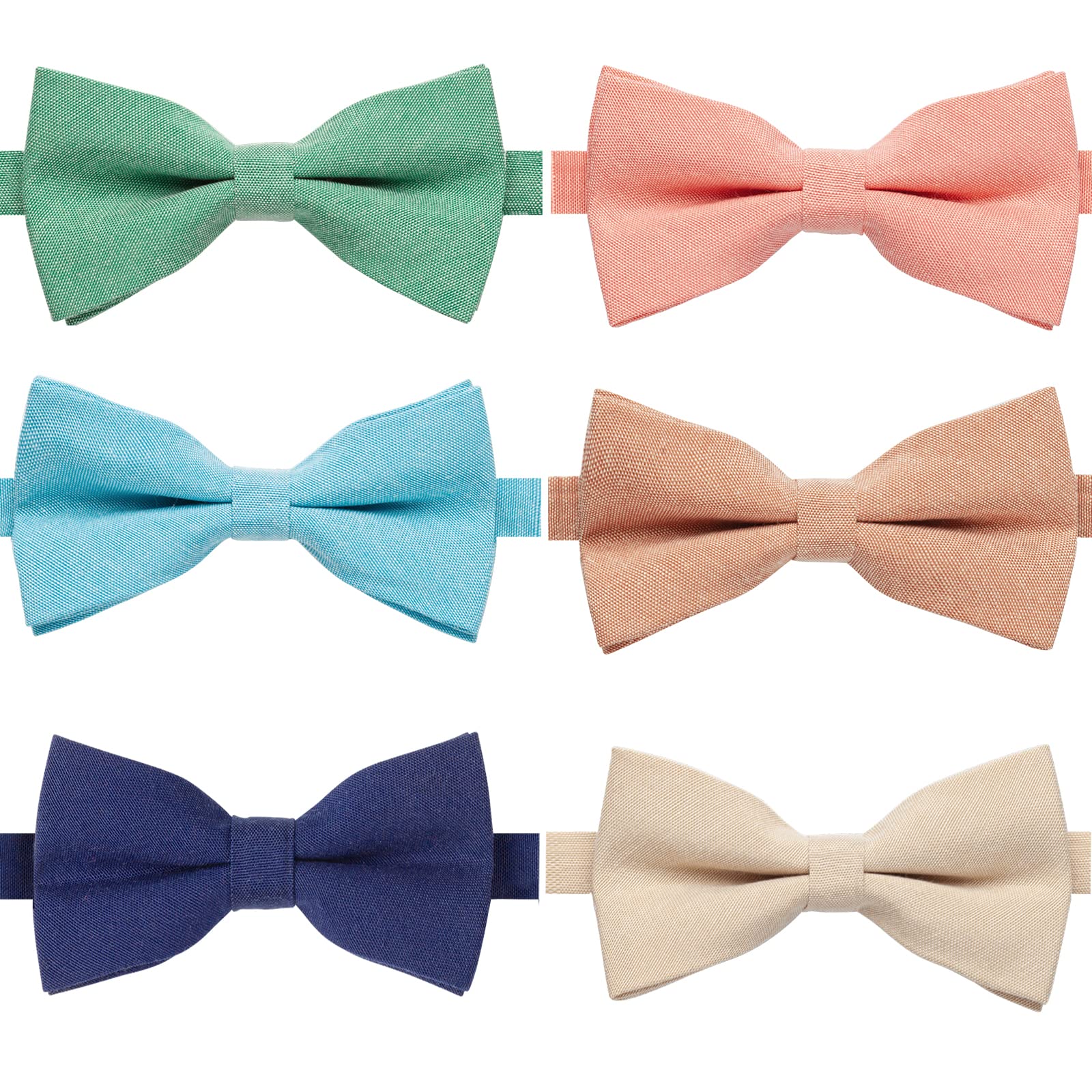 AUSKY8 PACKS Elegant Adjustable Pre-tied bow ties for Men Boys in Different Colors（1&4&5&6&8Pack for option