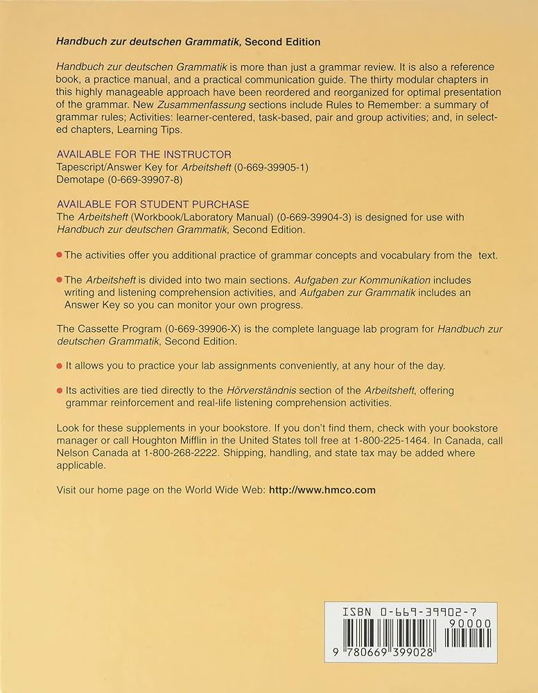 Amazon.com: Handbuch Zur Deutschen Grammatik: Wiederholen Und
