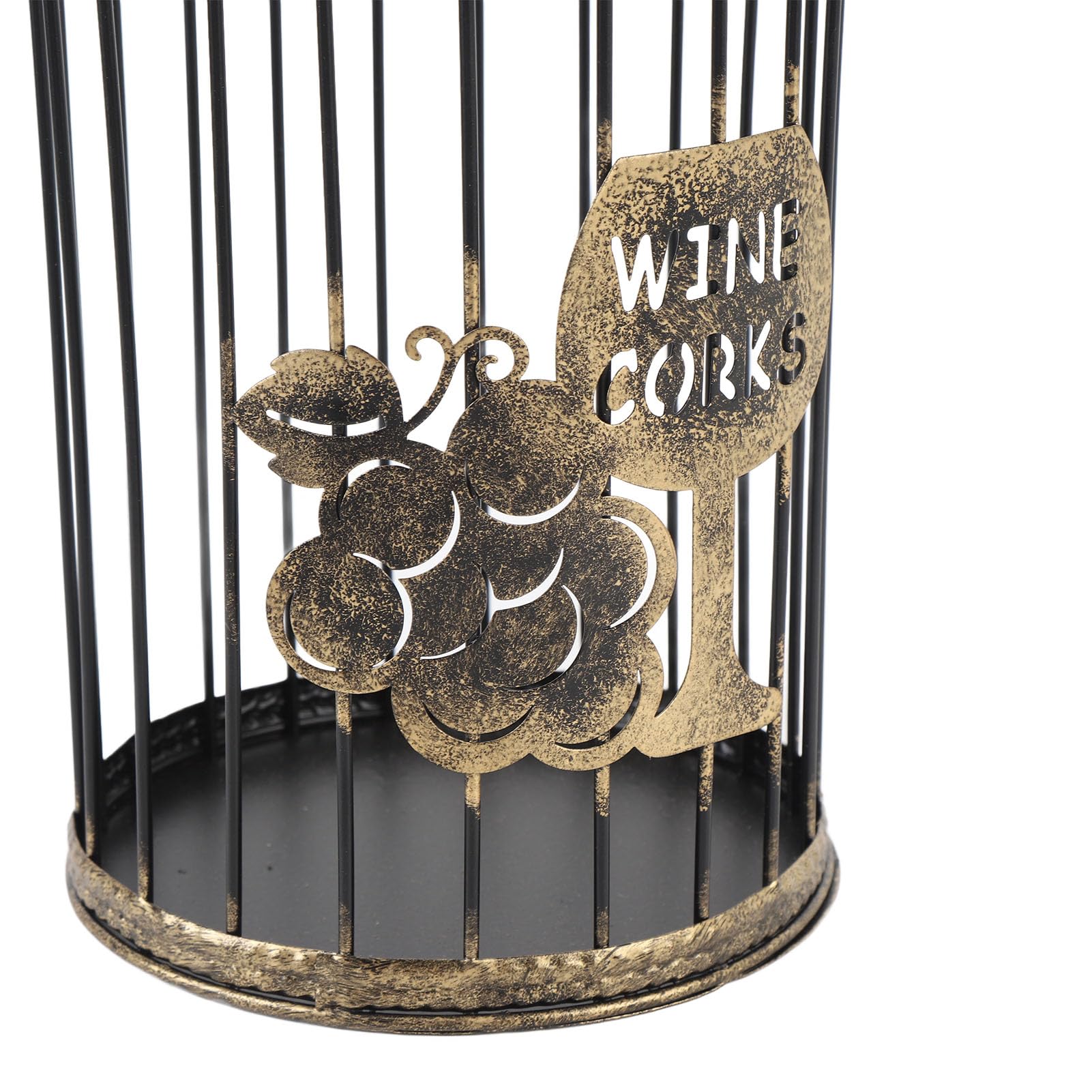 Luocute Portatappi per Vino in Metallo, Scatola Portaoggetti Decorativa in Sughero per Vino di Grande capacità, Fascino Rustico, Design Elegante, Contiene 60 Tappi di Sughero, Materiale