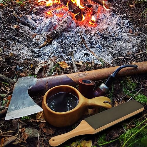 Miniatura 6 de Juego de puntillas de cuero para afilar cuchillos con compuesto de pulido, juego de doble cara para afilar cuchillos de 14 x 2 pulgadas para afilar