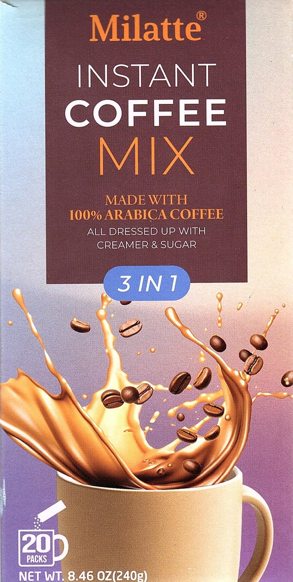 Amazon.com : Milatte) Instant Coffee Mix 3 in 1/20 sticks / 100