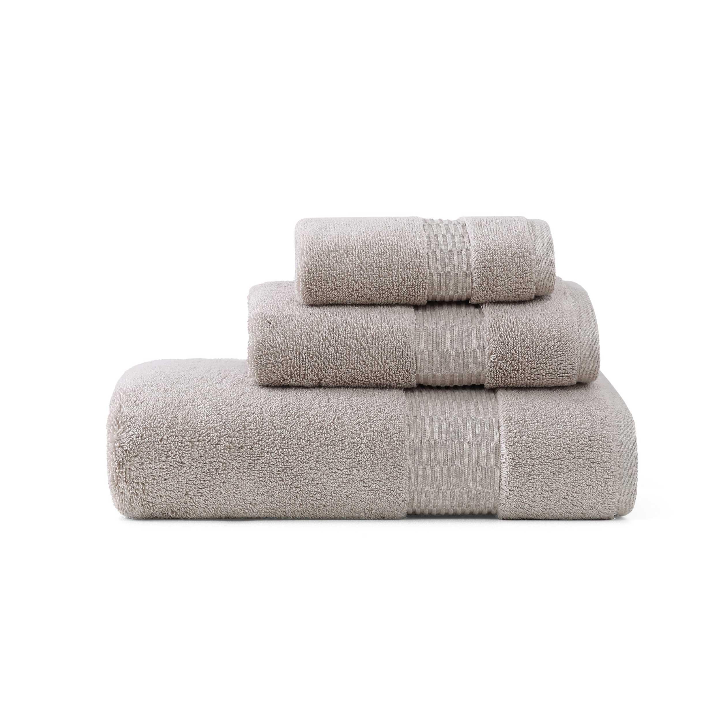 Tommy Bahama - Juego de Toallas de baño, algodón Suave y Altamente Absorbente, Baja Pelusa y Resistente a la decoloración, Esenciales de baño (Gris Rama Larga, 3 Piezas)