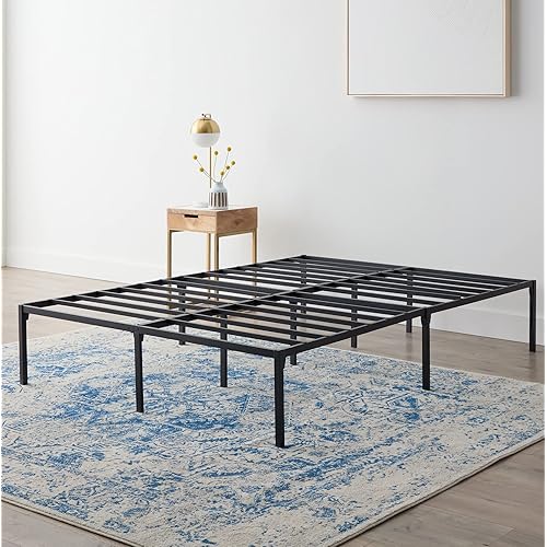 Linenspa 14” Heavy Duty Metal Platform Bed Frame – King Bed Frame – No Box Spring Needed – Underbed Storage