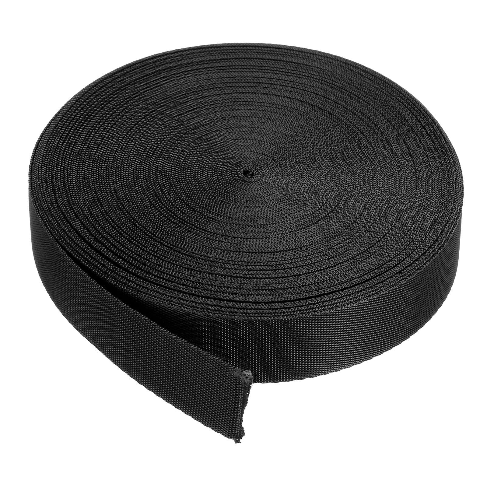 sourcing map Nylon Webbing Strap Flat 1 Inch 10 Yards Black for DIY Repair, Backpack, Luggage-rack, Crafts