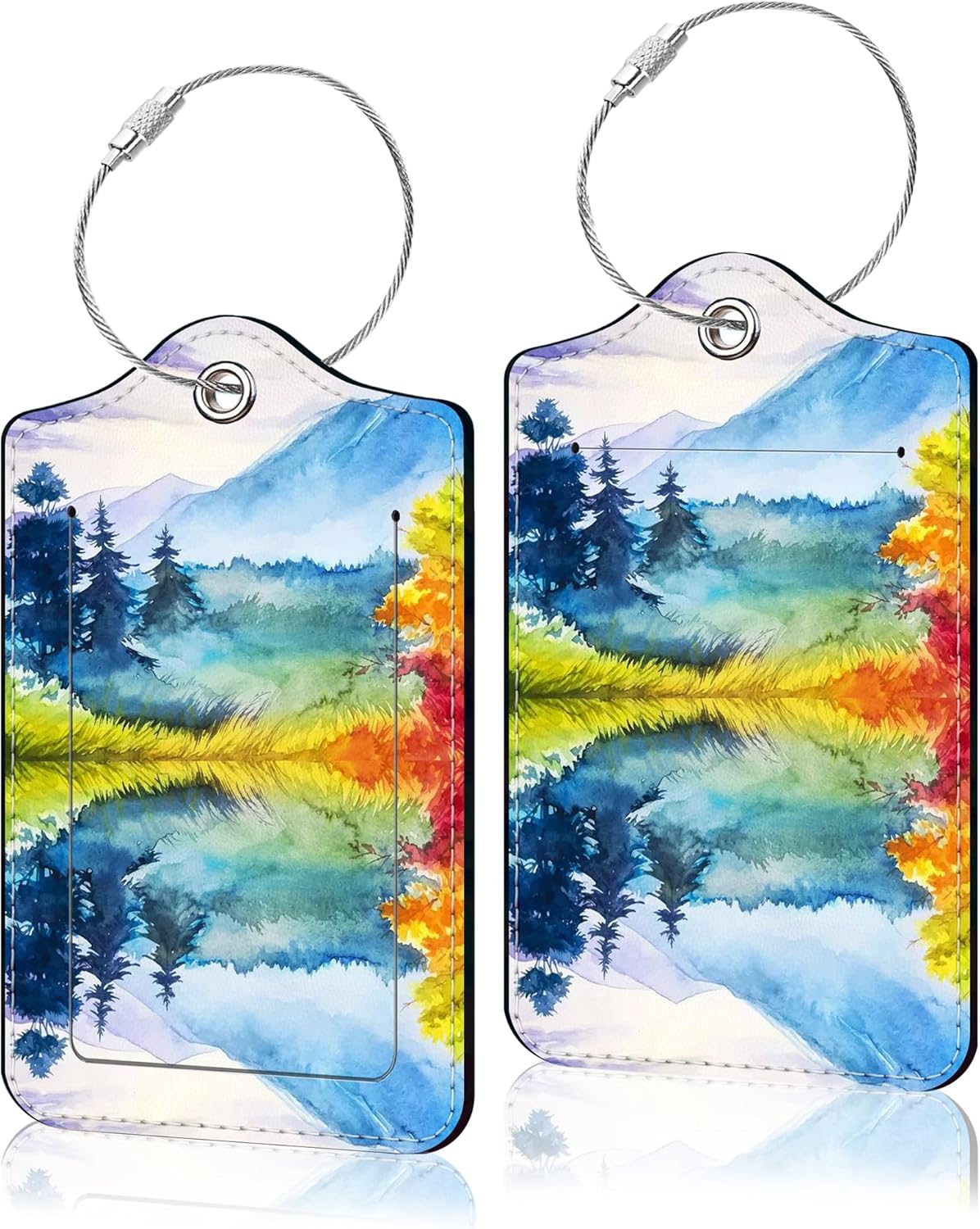 2 Pack Luggage Tag for Suitcase, Cute Unique Leather Suitcase Tags Identifiers with Privacy Name Address Labels & Durable Steel Loop for Women Men Travel 2 Pack Luggage Tag for Suitcase, Cute Unique Leather Suitcase Tags Identifiers with Privacy Name Address Labels & Durable Steel Loop for Women Men Travel