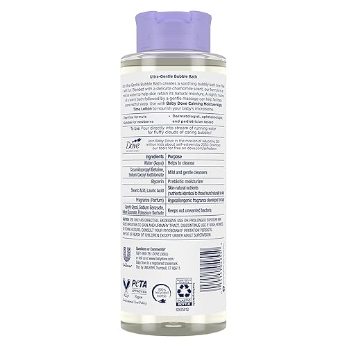 Miniatura 2 de Baby Dove Baño de burbujas calmante humedad para piel nutrida y sueño más reparador Cuidado de la piel sensible con nutrientes naturales para la