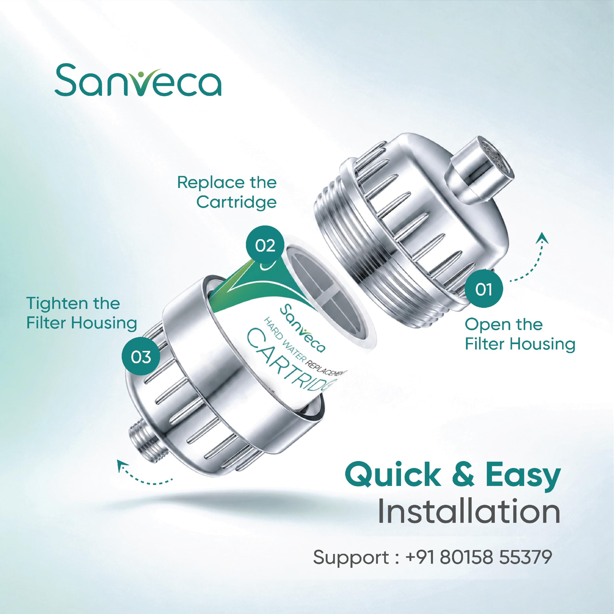 Sanveca Shower Filter - Hard Water Reduction -6