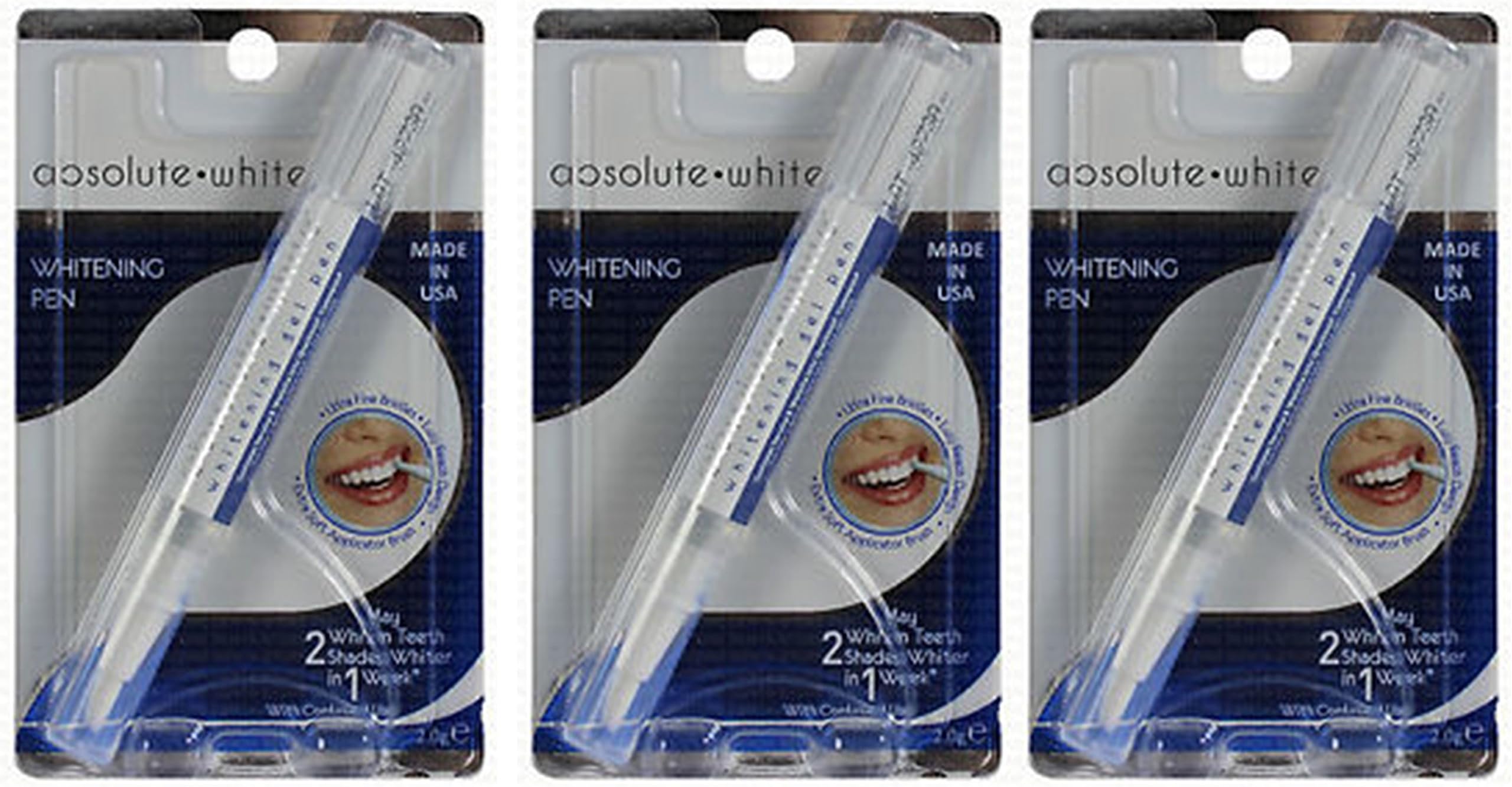 Absolute White Teeth Whitening Pen (Made in USA) Dr Fresh X 3