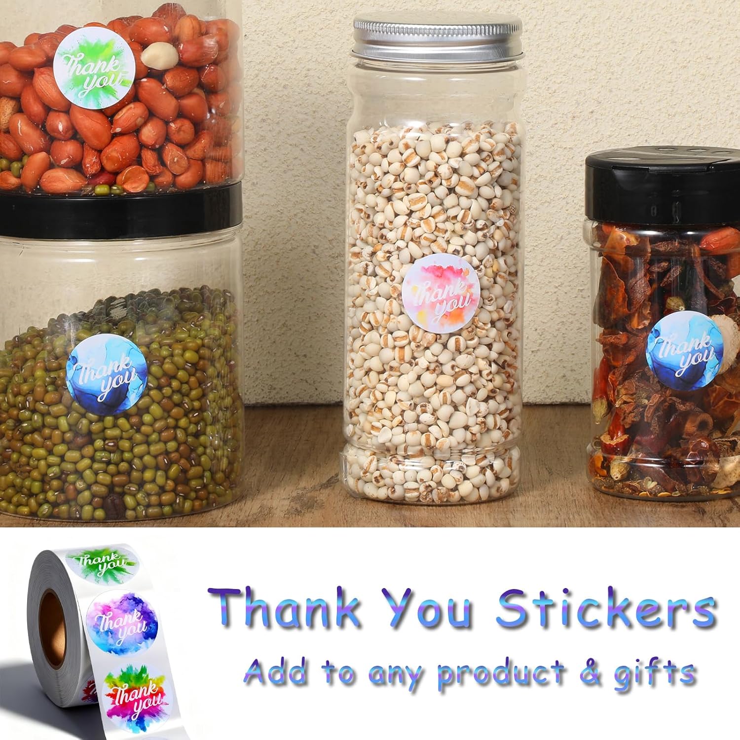 1000 Pieces Thank You Stickers Roll 1 Inch Round Envelopes Seal Thank You Stickers for Small Business Elegant Self-Adhesive Labels for Presents Bags Wrapping Supplies, 8 Designs - Image 4