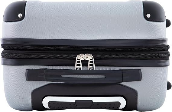 Travelers Club Chicago Hardside Expandable Spinner Luggage, Silver, 20