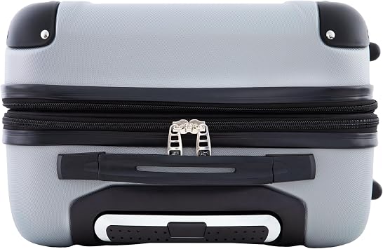 Travelers Club Chicago Hardside Expandable Spinner Luggage, Silver, 20