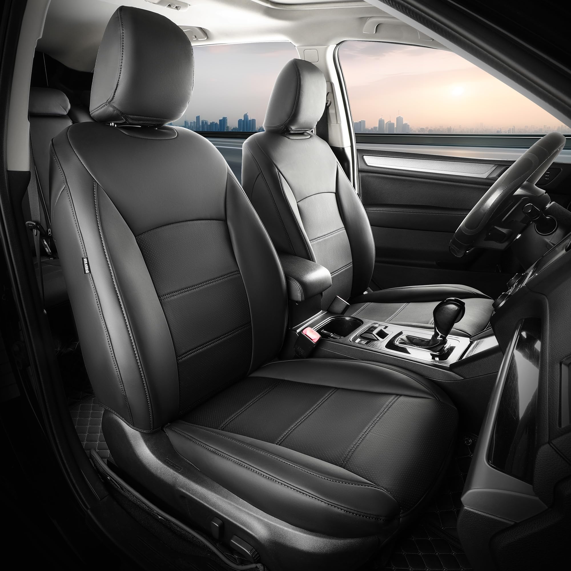 for Outback Seat Covers Full Set - Custom Car Seat Protectors for Outback 2015 2016 2017 2018 2019 Premium Touring Limited,Faux Leather Full Coverage Waterproof Black