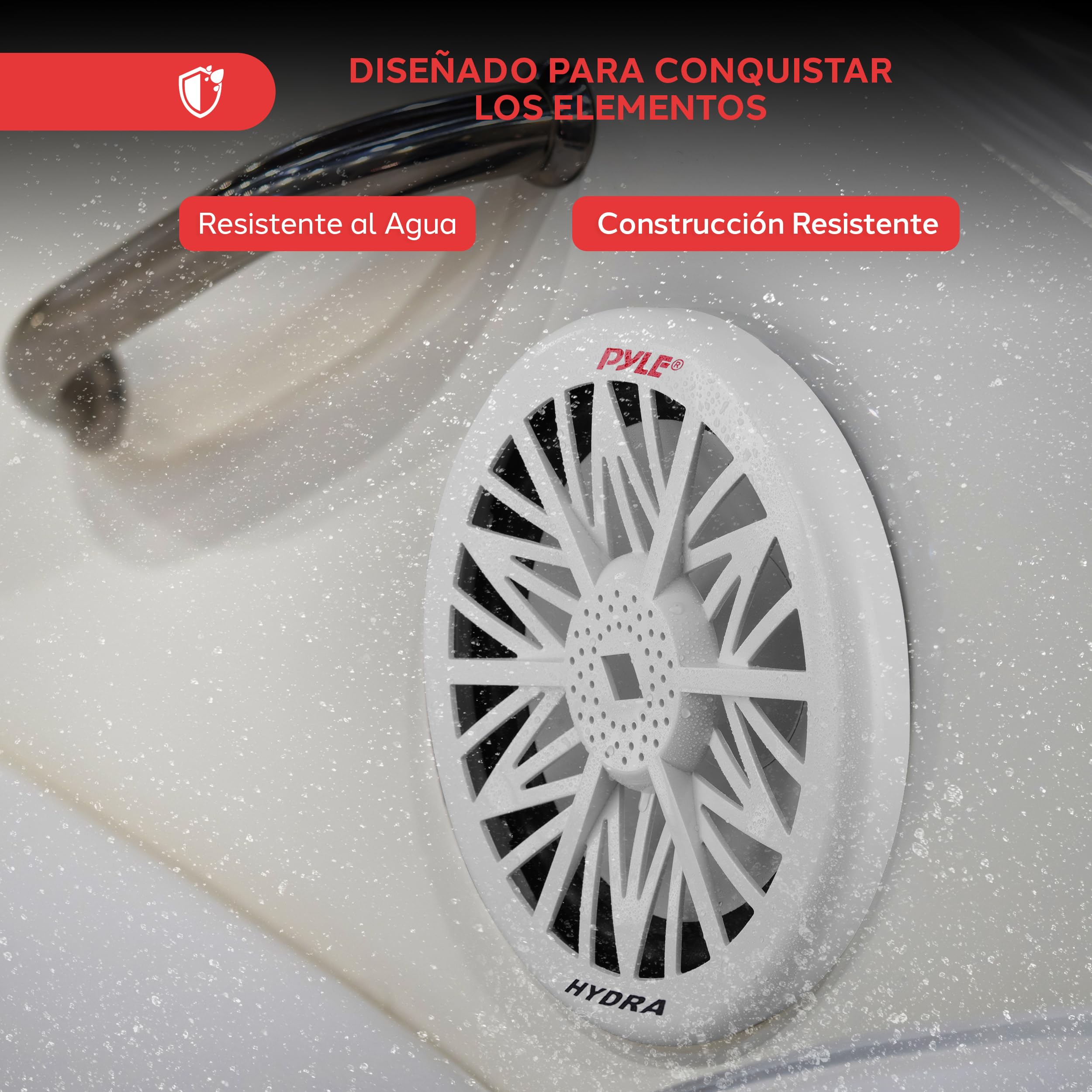 Pyle subwoofer Marino de 8”, para Exterior, 400 V, Impermeable para Sistema de Audio náutico, Montaje bajo timón o en Caja, Ideal para Barcos pequeños y vehículos acuáticos