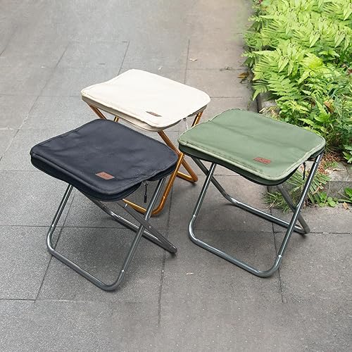 Miniatura 3 de Taburete de camping, taburete plegable portátil para adultos, sillas plegables para pesca, senderismo al aire libre, carga de 300 libras