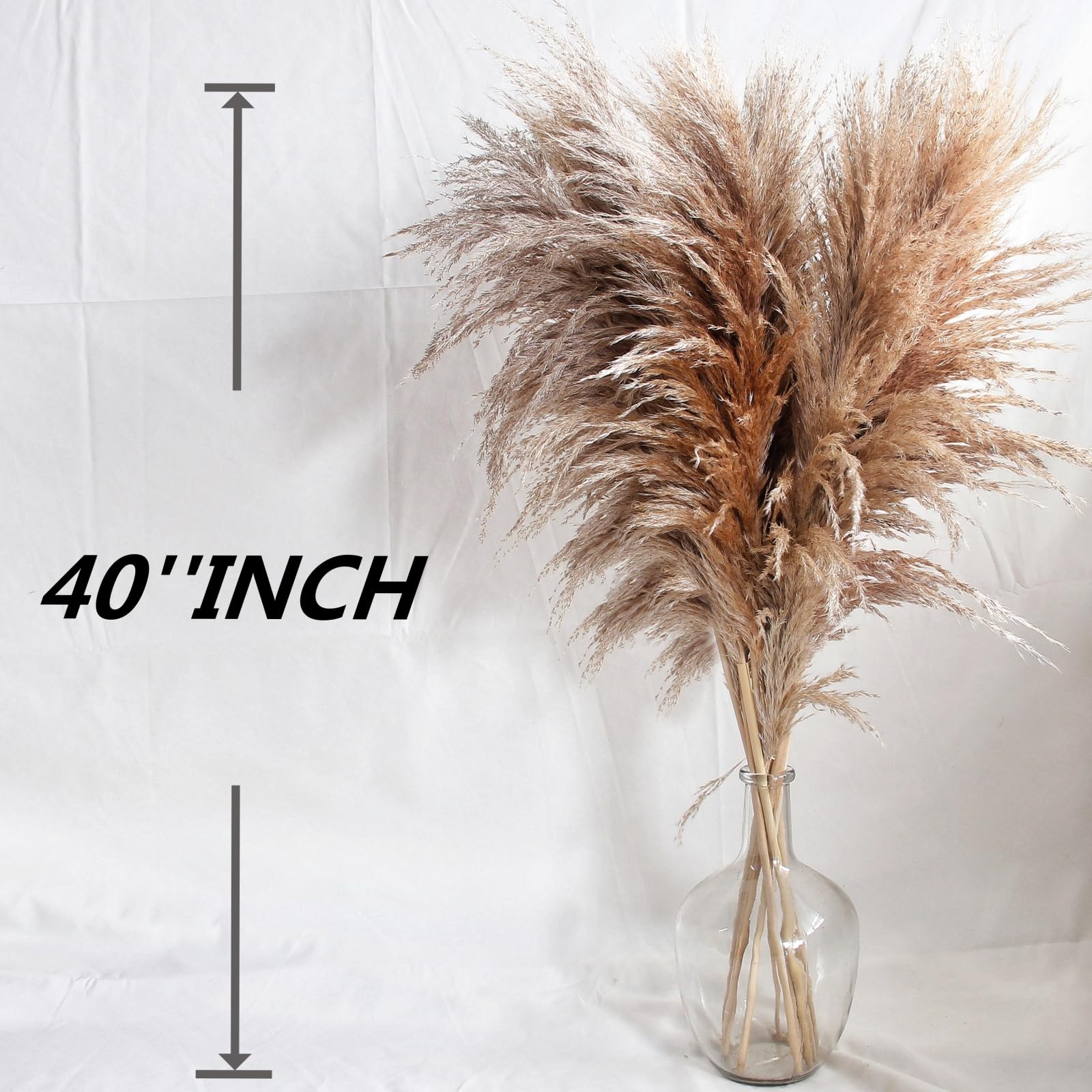 Snapklik.com : 40" Inch 10 Stems Pampas Grass Decor Tall, Pampas Grass ...