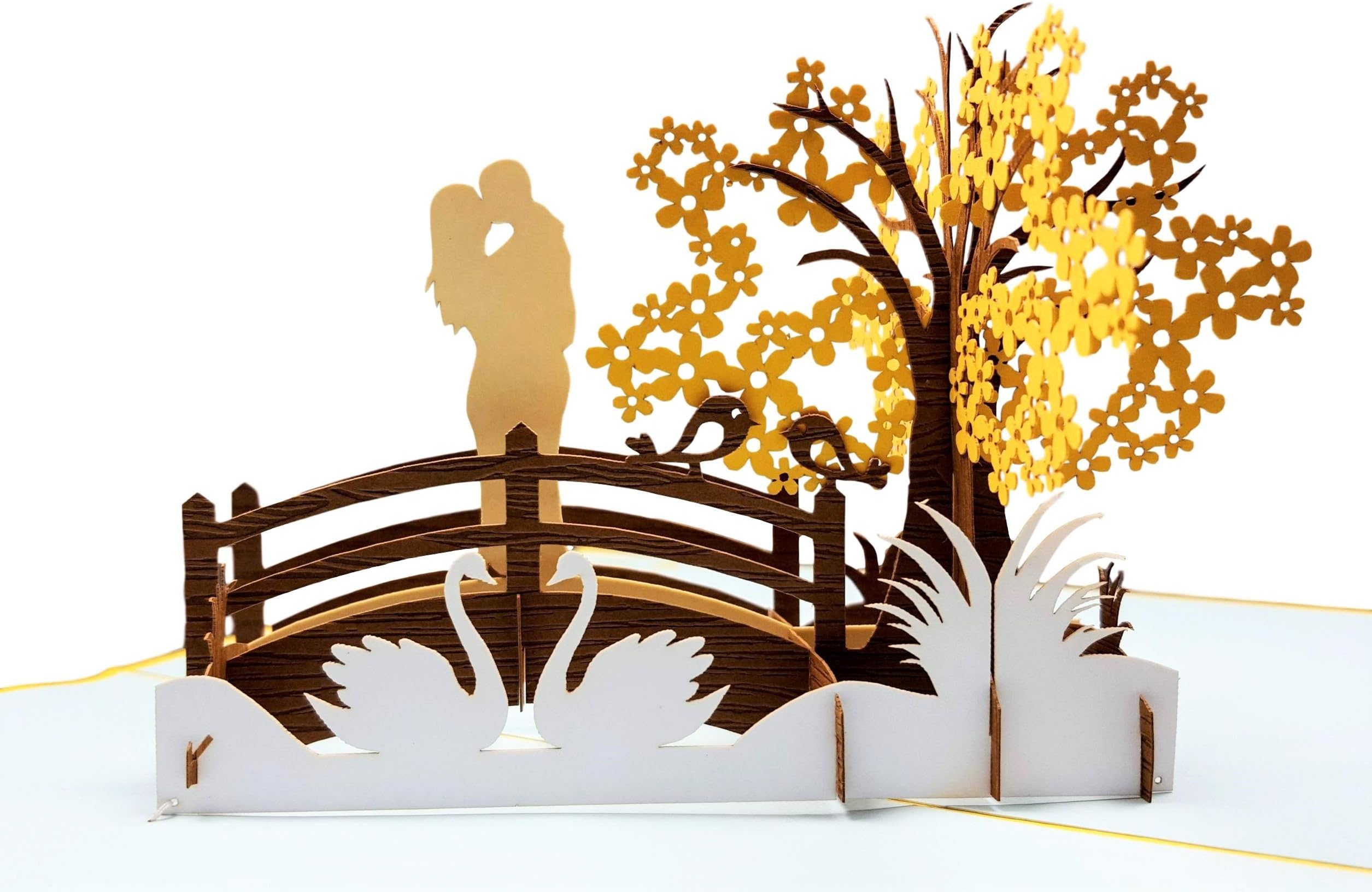 iGifts And Cards Happy 50th Anniversary 3D Pop Up Greeting Card - Marriage, Soulmates, Memories, Half-Fold, Being Together, Celebrate a Milestone, Golden, Congratulations, Romantic, Love