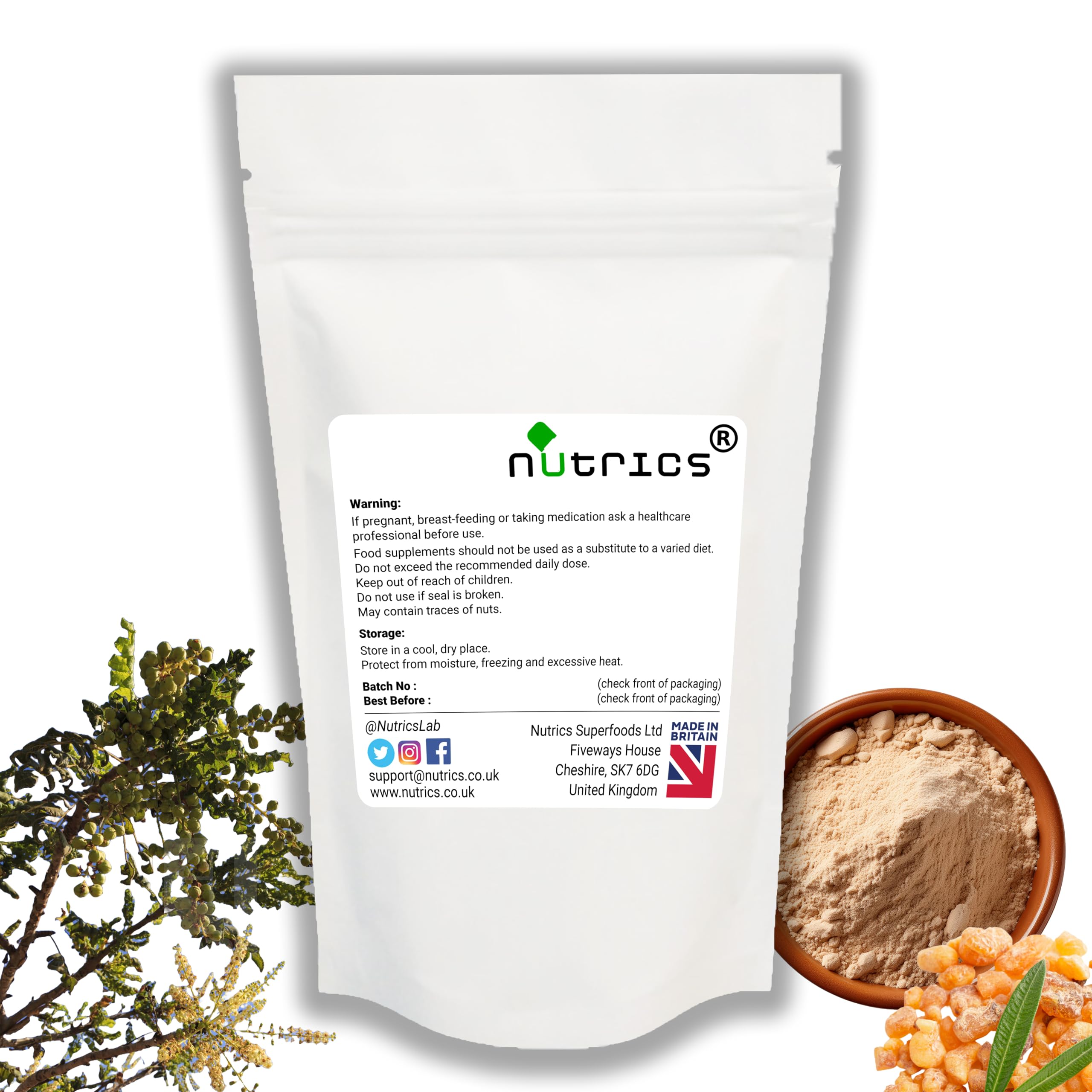 Boswelia Serra - Polvere di acido boswellico indiano franchincenso, 100% puro, senza riempitivi, leganti o agenti di carica (75 g)