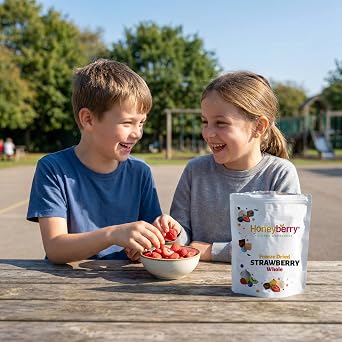 Freeze Dried Whole Strawberries 100g - No Added Sugar, 100% Natural, Gluten Free, Vegan Friendly Dry Strawberry - for Baking, Smoothies, Cake Decoration, Cocktail Garnish - Fruits for Drinks or Snacks