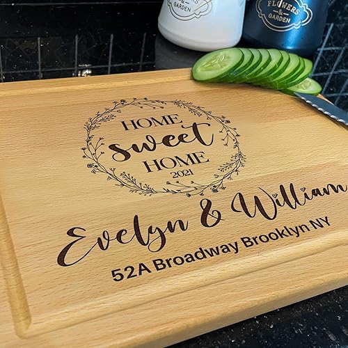 Miniatura 8 de Regalo personalizado de inauguración para el nuevo hogar, tabla de cortar personalizada grabada para el nuevo hogar, regalo de "Hogar dulce hogar",
