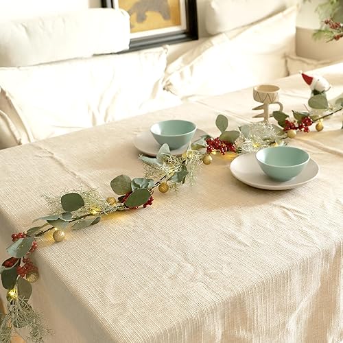 Vista 43 de Guirnalda de ramas iluminadas con copos de nieve, 6 pies, 48 luces LED de ramas de árbol para pared, funciona con pilas, luces de vid para Rama