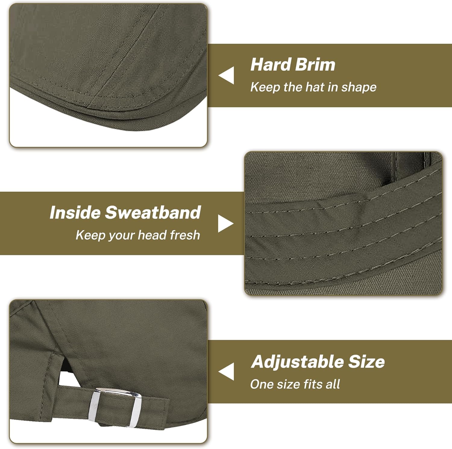 Men's Newsboy Caps 100% Cotton Newsies Flat Hats for Men Adjustable Irish Cabbie Gatsby Hats Ivy Cap for Driving Golf Hunting - Image 4