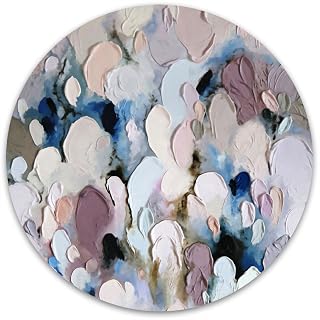 Atufsuat Mouse Pad, Premium-Textured Small Round Mousepad 7.9 x 7.9 Inch, Cute Mouse pad for Wireless Mouse, Waterproof Non-Slip Rubber Base Mouse Mat for Laptop PC Office Women Men Kids, Watercolor