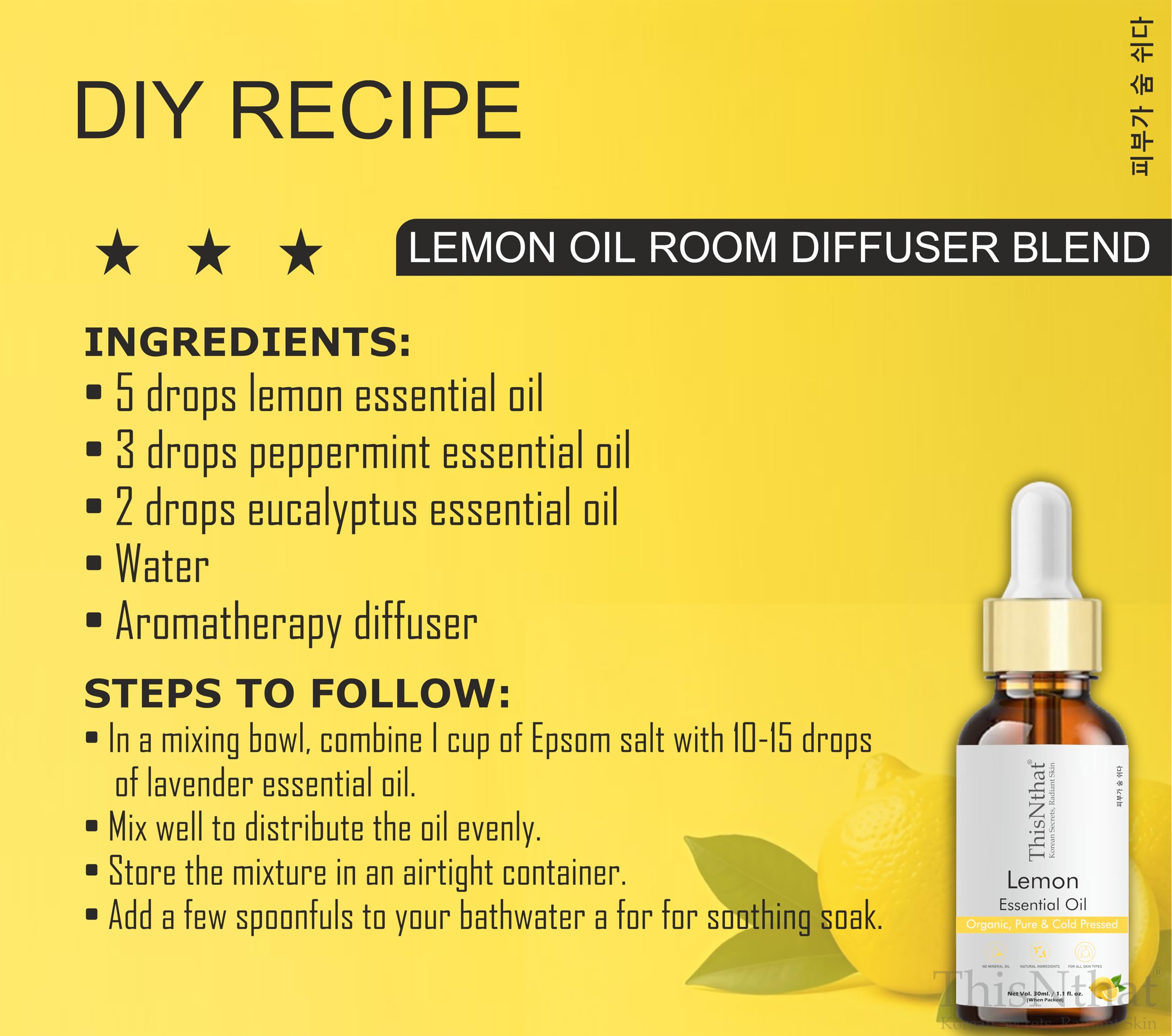 ThisNthat Lemon Essential Oil (30ml) β 100% Pure & Natural | For Skin, Hair, Diffuser, Aromatherapy, Home Cleaning & DIY | Cold-Pressed Citrus Oil with Dropper 1